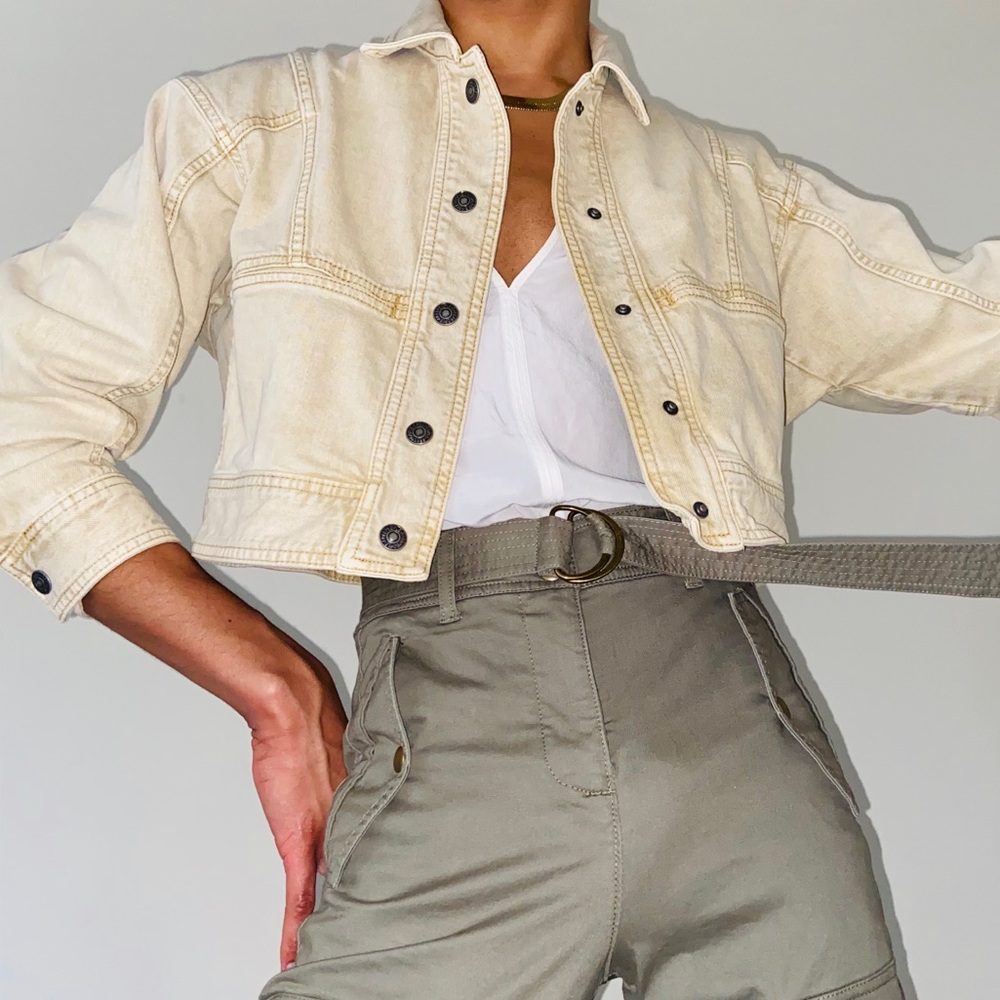 Free People Cropped Denim Jacket